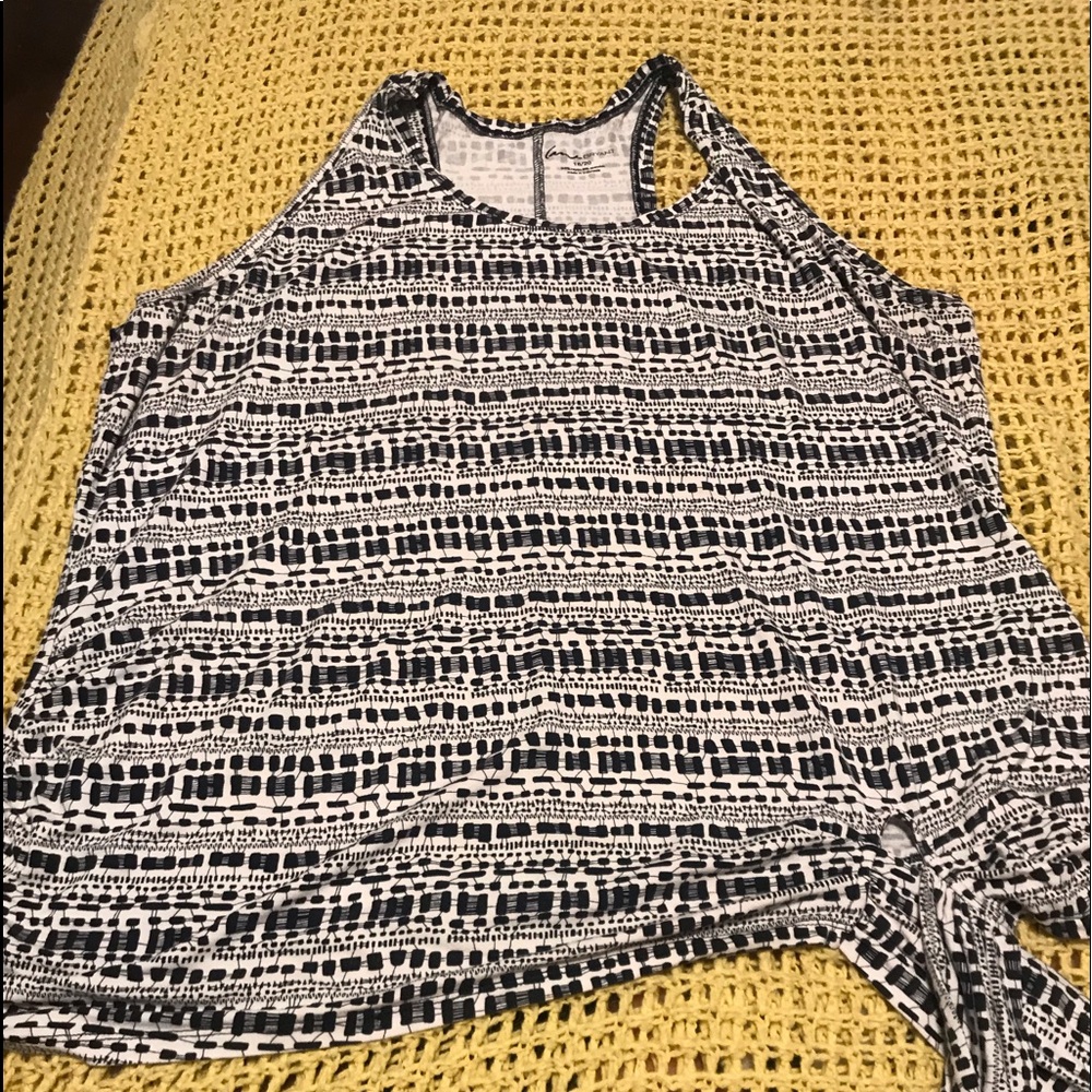 Blue & white racer back tank